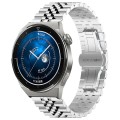 For Huawei Watch GT3 Pro 46mm Five Bull Half Round Stainless Steel Watch Band + Strap Removal Tool(S