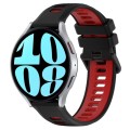For Samsung Galaxy Watch 6 44mm 20mm Sports Two-Color Silicone Watch Band(Black+Red)