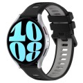 For Samsung Galaxy Watch 6 44mm 20mm Sports Two-Color Silicone Watch Band(Black+Grey)