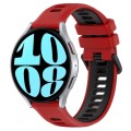 For Samsung Galaxy Watch 6 44mm 20mm Sports Two-Color Silicone Watch Band(Red+Black)