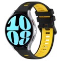For Samsung Galaxy Watch 6 40mm 20mm Sports Two-Color Silicone Watch Band(Black+Yellow)