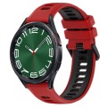 For Samsung Galaxy Watch 6 Classic 43mm 20mm Sports Two-Color Silicone Watch Band(Red+Black)