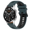 For Huawei GT2 46mm 22mm Sports Two-Color Silicone Watch Band(Olive Green+Black)
