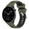For Samsung Galaxy Watch 6 40mm 20mm Sports Two-Color Steel Buckle Silicone Watch Band(Army Green+Bl