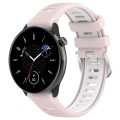 For Samsung Galaxy Watch 6 40mm 20mm Sports Two-Color Steel Buckle Silicone Watch Band(Pink+White)