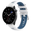 For Samsung Galaxy Watch 6 Classic 47mm 20mm Sports Two-Color Steel Buckle Silicone Watch Band(White