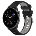 For Samsung Galaxy Watch 6 Classic 47mm 20mm Sports Two-Color Steel Buckle Silicone Watch Band(Black