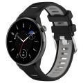 For Samsung Galaxy Watch 6 Classic 43mm 20mm Sports Two-Color Steel Buckle Silicone Watch Band(Black