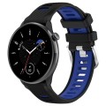 For Samsung Galaxy Watch 6 Classic 43mm 20mm Sports Two-Color Steel Buckle Silicone Watch Band(Black