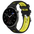 For Samsung Galaxy Watch 6 Classic 43mm 20mm Sports Two-Color Steel Buckle Silicone Watch Band(Black