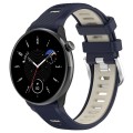For Samsung Galaxy Watch 6 Classic 43mm 20mm Sports Two-Color Steel Buckle Silicone Watch Band(Midni