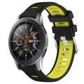 For Samsung Galaxy Watch 46mm 22mm Sports Two-Color Steel Buckle Silicone Watch Band(Black+Lime Gree