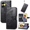 For Realme C55 Butterfly Love Flower Embossed Leather Phone Case(Black)