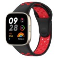For Redmi Watch 3 Sports Two-Color Silicone Watch Band(Black+Red)