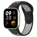 For Redmi Watch 3 Sports Two-Color Silicone Watch Band(Black+Grey)