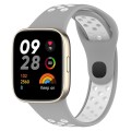 For Redmi Watch 3 Lite Sports Two-Color Silicone Watch Band(Grey+White)