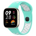 For Redmi Watch 3 Lite Sports Two-Color Silicone Watch Band(Teal+White)