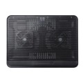 N128 Work Game Dual Fan Laptop Cooling Pad Heat Dissipation Holder with LED Light