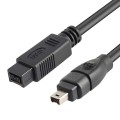 JUNSUNMAY FireWire High Speed Premium DV 800 9 Pin Male To FireWire 400 4 Pin Male IEEE 1394 Cable,