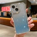 For iPhone 14 Plus Diamond Gradient Glitter Plated TPU Phone Case(Blue)
