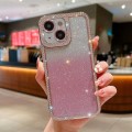 For iPhone 15 Diamond Gradient Glitter Plated TPU Phone Case(Pink)