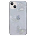 For iPhone 15 Plus Clear Crystal Butterflies TPU Phone Case(Transparent)