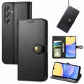 For Samsung Galaxy A15 Retro Solid Color Buckle Leather Phone Case(Black)