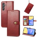 For Samsung Galaxy A15 Retro Solid Color Buckle Leather Phone Case(Red)