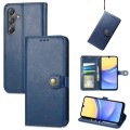 For Samsung Galaxy A15 Retro Solid Color Buckle Leather Phone Case(Blue)