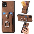 For Samsung Galaxy A22 5G Retro Skin-feel Ring Card Wallet Phone Case(Brown)