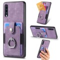 For Samsung Galaxy A70 / A70s Retro Skin-feel Ring Card Wallet Phone Case(Purple)