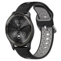 For GarminMove Trend 20mm Breathable Two-Color Silicone Watch Band(Black+Grey)