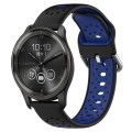 For GarminMove Trend 20mm Breathable Two-Color Silicone Watch Band(Black+Blue)