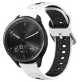 For Garmin Vivomove Sport 20mm Breathable Two-Color Silicone Watch Band(White+Black)