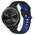 For Garmin Vivomove Sport 20mm Breathable Two-Color Silicone Watch Band(Black+Blue)