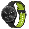 For Garmin Vivomove Sport 20mm Breathable Two-Color Silicone Watch Band(Black+Lime Green)
