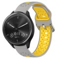 For Garmin Vivomove Sport 20mm Breathable Two-Color Silicone Watch Band(Grey+Yellow)
