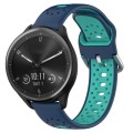 For Garmin Vivomove Sport 20mm Breathable Two-Color Silicone Watch Band(Blue+Teal)
