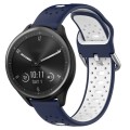 For Garmin Vivomove Sport 20mm Breathable Two-Color Silicone Watch Band(Midnight Blue+White)