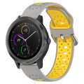 For Garmin Vivoactive3 20mm Breathable Two-Color Silicone Watch Band(Grey+Yellow)