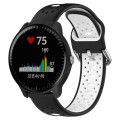For Garmin Vivoactive3 Music 20mm Breathable Two-Color Silicone Watch Band(Black+White)