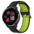 For Garmin Venu 2 Plus 20mm Breathable Two-Color Silicone Watch Band(Black+Lime Green)
