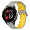 For Garmin Venu 2 Plus 20mm Breathable Two-Color Silicone Watch Band(Grey+Yellow)