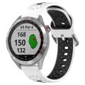 For Garmin Approach S40 20mm Breathable Two-Color Silicone Watch Band(White+Black)