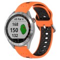 For Garmin Approach S40 20mm Breathable Two-Color Silicone Watch Band(Orange+Black)