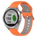 For Garmin Approach S40 20mm Breathable Two-Color Silicone Watch Band(Orange+Grey)