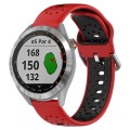 For Garmin Approach S40 20mm Breathable Two-Color Silicone Watch Band(Red+Black)