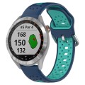 For Garmin Approach S40 20mm Breathable Two-Color Silicone Watch Band(Blue+Teal)