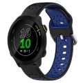 For Garmin Forerunner 158 20mm Breathable Two-Color Silicone Watch Band(Black+Blue)