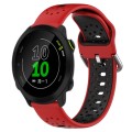 For Garmin Forerunner 158 20mm Breathable Two-Color Silicone Watch Band(Red+Black)